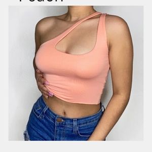 Coral/Peach Cut-Out Top